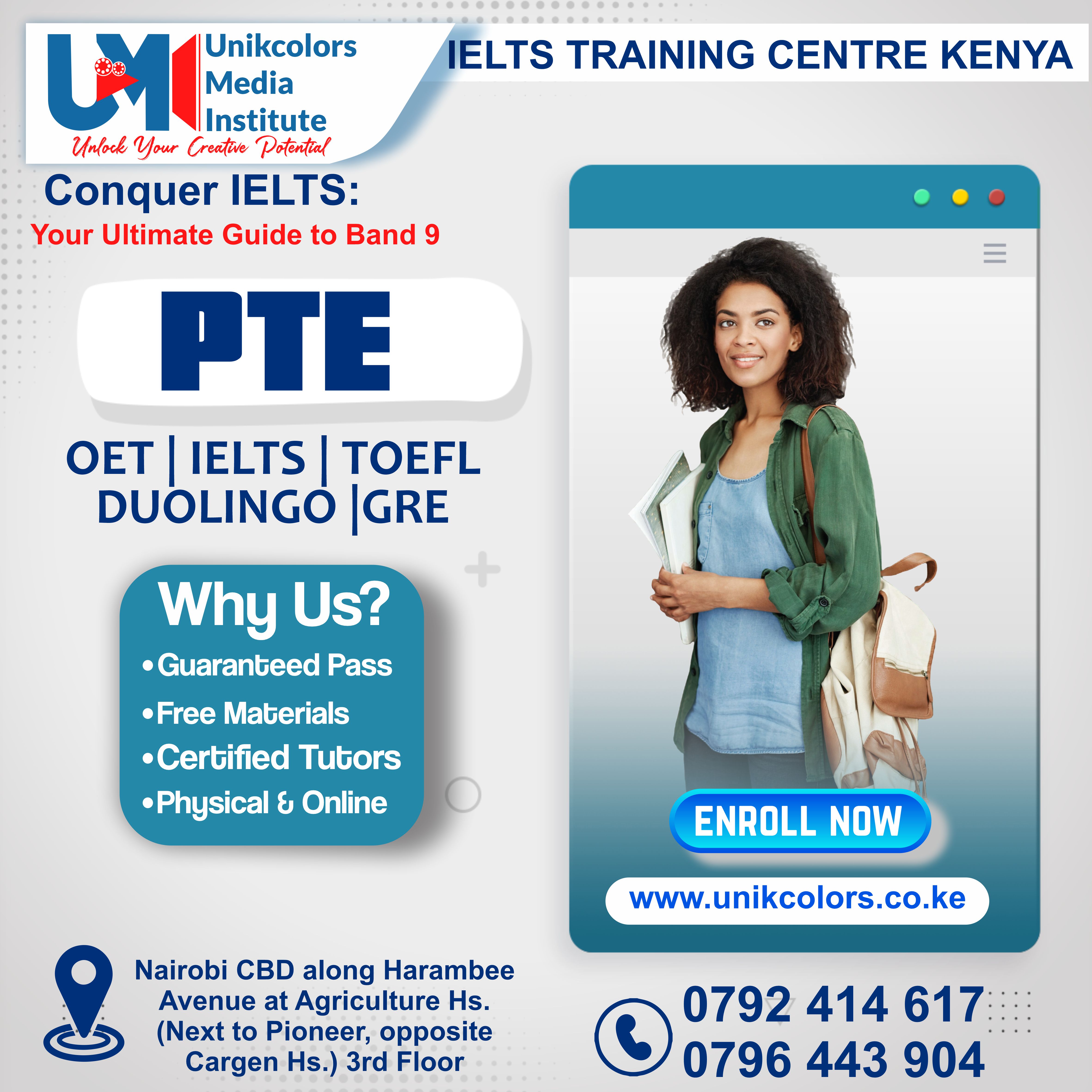 IELTS TRAINING CENTRE KENYA - IELTS PREPARATION | OET | TOEFL | PTE | GRE | DUOLINGO